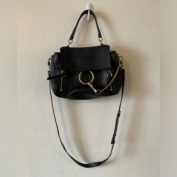 Chloe Faye Day small‎ pebble ring shoulder/cross body purse black - Picture 1 of 16